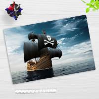 Schreibtischunterlage – Piratenschiff – 60 x 40 cm – Schreibunterlage für Kinder aus erstklassigem Premium Vinyl – Made Bild 1