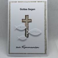 Gottes Segen zur Kommunion, Glückwunschkarte, unisex, Kreuz Bild 1