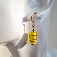 gelbe Ohrringe, kleine Ohrringe, Ohrringe aus Murano Glas, bunte Ohrringe Bild 2