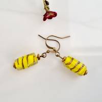 gelbe Ohrringe, kleine Ohrringe, Ohrringe aus Murano Glas, bunte Ohrringe Bild 5