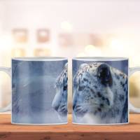 Kaffeetasse mit Schneeleopard, Spruchtasse als Geschenk, Geschenkidee für jeden Anlass, spülmaschinenfeste Tasse Bild 1