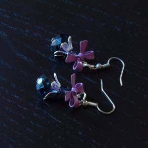 Ohrringe Perle Blume Blüte vintage Romantik bronze silber Farbe nach Wahl Bild 6