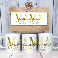 Tasse "MAMA" oder "PAPA" personalisiert mit den Namen der Kinder Bild 1