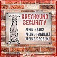 Hundeschild GREYHOUND SECURITY, wetterbeständiges Warnschild Bild 2