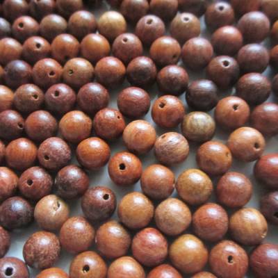 Packung 20 Perlen Rund aus Holz 14mm Brown Hell 