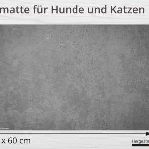 Napfunterlage | Futtermatte „Betonoptik dunkel“ aus Premium Vinyl - 60x40 cm - rutschhemmend, abwaschbar, reißfest - Mad Bild 2