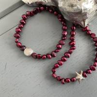 Wunderschöne echte Perlenarmbänder mit Silber Seestern/ Muschel,handgefertigte Perlenbänder,Perlenschmuck,Armbänder Bild 1