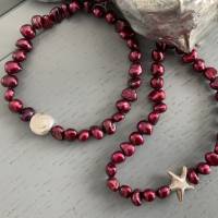Wunderschöne echte Perlenarmbänder mit Silber Seestern/ Muschel,handgefertigte Perlenbänder,Perlenschmuck,Armbänder Bild 10