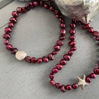 Wunderschöne echte Perlenarmbänder mit Silber Seestern/ Muschel,handgefertigte Perlenbänder,Perlenschmuck,Armbänder Bild 2