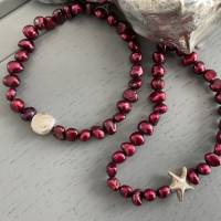 Wunderschöne echte Perlenarmbänder mit Silber Seestern/ Muschel,handgefertigte Perlenbänder,Perlenschmuck,Armbänder Bild 3
