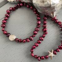 Wunderschöne echte Perlenarmbänder mit Silber Seestern/ Muschel,handgefertigte Perlenbänder,Perlenschmuck,Armbänder Bild 6