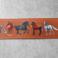 Pferd, Pferde, Hengst, Ripsband, Band 22 mm  Borte Bild 1