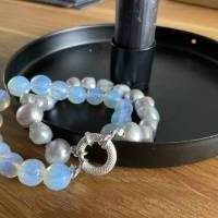Wunderschönes Armband mit echten Perlen &Opal Quarz ,exklusives ausgefallenes Edelstein Armband,Unikat Schmuck,Geschenk, Bild 10