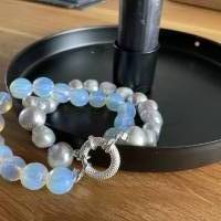 Wunderschönes Armband mit echten Perlen &Opal Quarz ,exklusives ausgefallenes Edelstein Armband,Unikat Schmuck,Geschenk, Bild 9