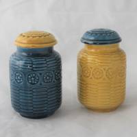 2 Keramikdosen blau gelb Bild 2