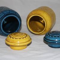 2 Keramikdosen blau gelb Bild 6