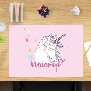 Schreibtischunterlage – Unicorn – 60 x 40 cm – Schreibunterlage für Kinder aus erstklassigem Premium Vinyl – Made in Ger Bild 1
