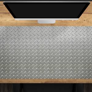 Schreibtischunterlage XXL – Stahlblech Riffel Muster – 100 x 50 cm – Schreibunterlage für Kinder aus erstklassigem Premi Bild 1