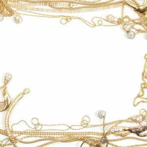 Schreibtischunterlage –  Goldschmuck mit Diamanten Rahmen – 60 x 40 cm – Schreibunterlage aus erstklassigem Premium Viny Bild 2
