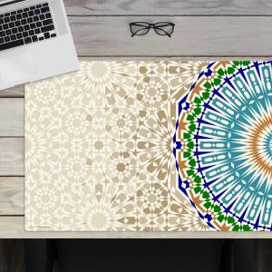 Schreibtischunterlage –  Farbiges Mosaik – 60 x 40 cm – Schreibunterlage aus erstklassigem Premium Vinyl – Made in Germa Bild 1