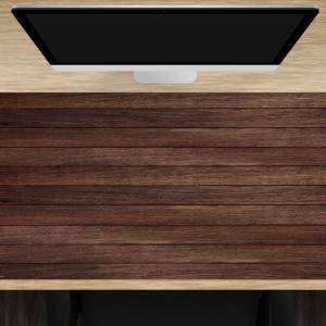 Schreibtischunterlage XXL – Braune Holzbretter – 100 x 50 cm – Schreibunterlage für Kinder aus erstklassigem Premium Vin Bild 1