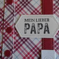 Vatertag  Vatertagskarte Glückwunschkarte zum Vatertag  Vater Papa Papi Hosenträger Rot Bild 2