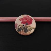 Kokos-Knopf mit Blumen-Muster in zwei Größen Bild 3
