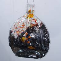 Treibholz Mobile mit Glasflasche, lustiges Geschenk, Traumfänger, Fensterdeko, Gartendekoration, geschmolzene Glasflasch Bild 7