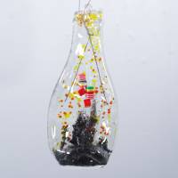 Treibholz Mobile mit Glasflasche, lustiges Geschenk, Traumfänger, Fensterdeko, Gartendekoration, geschmolzene Glasflasch Bild 2