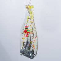 Treibholz Mobile mit Glasflasche, lustiges Geschenk, Traumfänger, Fensterdeko, Gartendekoration, geschmolzene Glasflasch Bild 3