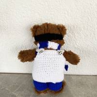 4 teilige Fußballkleidung für Teddybär 30 cm  blau  und weiß für Fußballfans  Bärenkleidung ! Bild 4