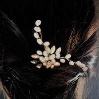 Haarklemme, Haarspange, Haarnadel, Perlen und Strass, Hochzeit Bild 1