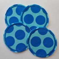 4er Set Kosmetikpads, rund "Punkte" in türkis / mint-blau von he-ART by helen hesse Bild 4