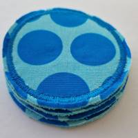 4er Set Kosmetikpads, rund "Punkte" in türkis / mint-blau von he-ART by helen hesse Bild 5
