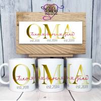 Tasse "OMA" oder "OPA" personalisiert mit den Namen der Enkelkinder Bild 1