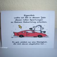 Geburtstagskarte, Klappkarte zum Geburtstag mit Kuvert, Geschenk Auto, Geburtstag, Hochzeitstag, Postkarte Bild 1