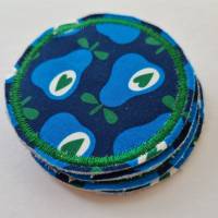 4er Set Kosmetikpads, rund "Birnen" in grau / blau-grün von he-ART by helen hesse Bild 3