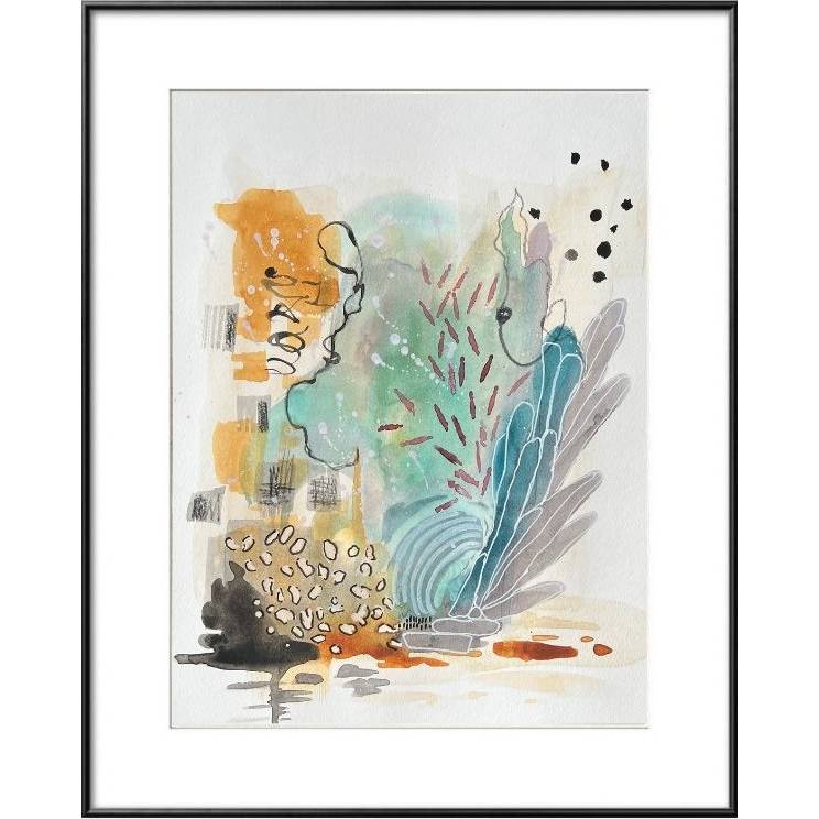 "Korallenriff 2" 24 x 32 cm Mixmediabild Aquarell und Acryl auf Künstlerpapier Bild 1