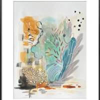 "Korallenriff 2" 24 x 32 cm Mixmediabild Aquarell und Acryl auf Künstlerpapier Bild 1
