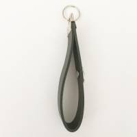 Schwarzer LEDER Schlüsselanhänger mit silbernen runden Concho und Türkis Bild 3