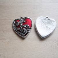 0,95 EUR/Stk. 2x Charms Anhänger Herz Gothic Emaille mit hellem oder mit dunklem Ornament zur Auswahl Bild 6