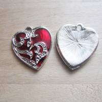 0,95 EUR/Stk. 2x Charms Anhänger Herz Gothic Emaille mit hellem oder mit dunklem Ornament zur Auswahl Bild 7