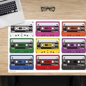 Schreibtischunterlage – Bunte Kassette – 60 x 40 cm – Schreibunterlage für Kinder aus erstklassigem Premium Vinyl – Made Bild 1