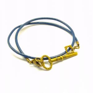 Leder Armband Schlüssel Verbinder bronze vintage Bild 1