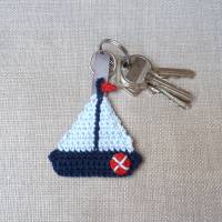 maritimer Schlüsselanhänger - Taschenanhänger mit Segelboot Bild 3