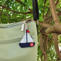 maritimer Schlüsselanhänger - Taschenanhänger mit Segelboot Bild 5