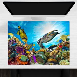 Schreibtischunterlage – Unterwasserwelt – 70 x 50 cm – Schreibunterlage für Kinder aus erstklassigem Premium Vinyl – Mad Bild 1