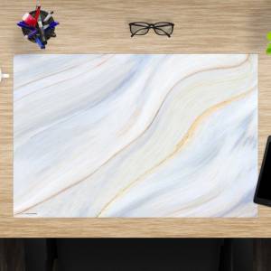 Schreibtischunterlage – Cremfarbener Marmor – 60 x 40 cm – Schreibunterlage aus erstklassigem Premium Vinyl – Made in Ge Bild 1