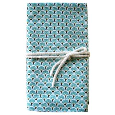 Stricknadeltasche Stricknadeletui Fächer japanisch türkis