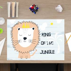 Schreibtischunterlage – King of the jungle – 60 x 40 cm – Schreibunterlage für Kinder aus erstklassigem Premium Vinyl – Bild 1